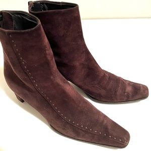 BROWN SUEDE PRADA ANKLE BOOTS